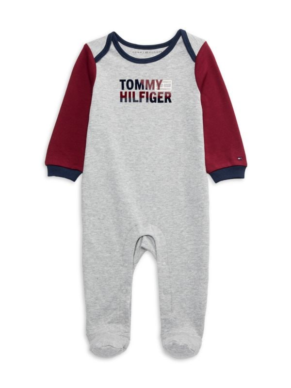 Боди для мальчиков с логотипом Tommy Hilfiger, длинные рукава и встроенные носочки Tommy Hilfiger