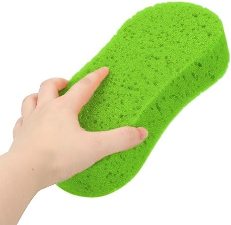 Large Soft Touch Coral Sponges, 5pack，Non-Scratch, High Foam, for Ultimate Washing Car, Bike, Boat or Household Cleaning Needs (Green) Qualiall