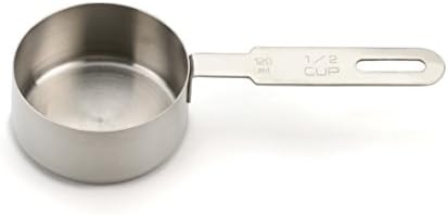 RSVP International Endurance Collection Kitchen Measuring Tools, Dishwasher Safe, 0.5 Cup, Individual, Stainless Steel Rsvp