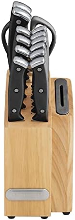 Farberware Edgekeeper Triple Riveted Slim Knife Block Set with Built in Sharpener, 14-Piece, Black Farberware