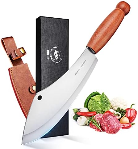 DRAGON RIOT MEN WITH THE POT Butcher Knife With Sheath Meat and Vegetable Cleaver Knife for Kitchen or Camping Christmas Gifts for Men Father DRAGON RIOT