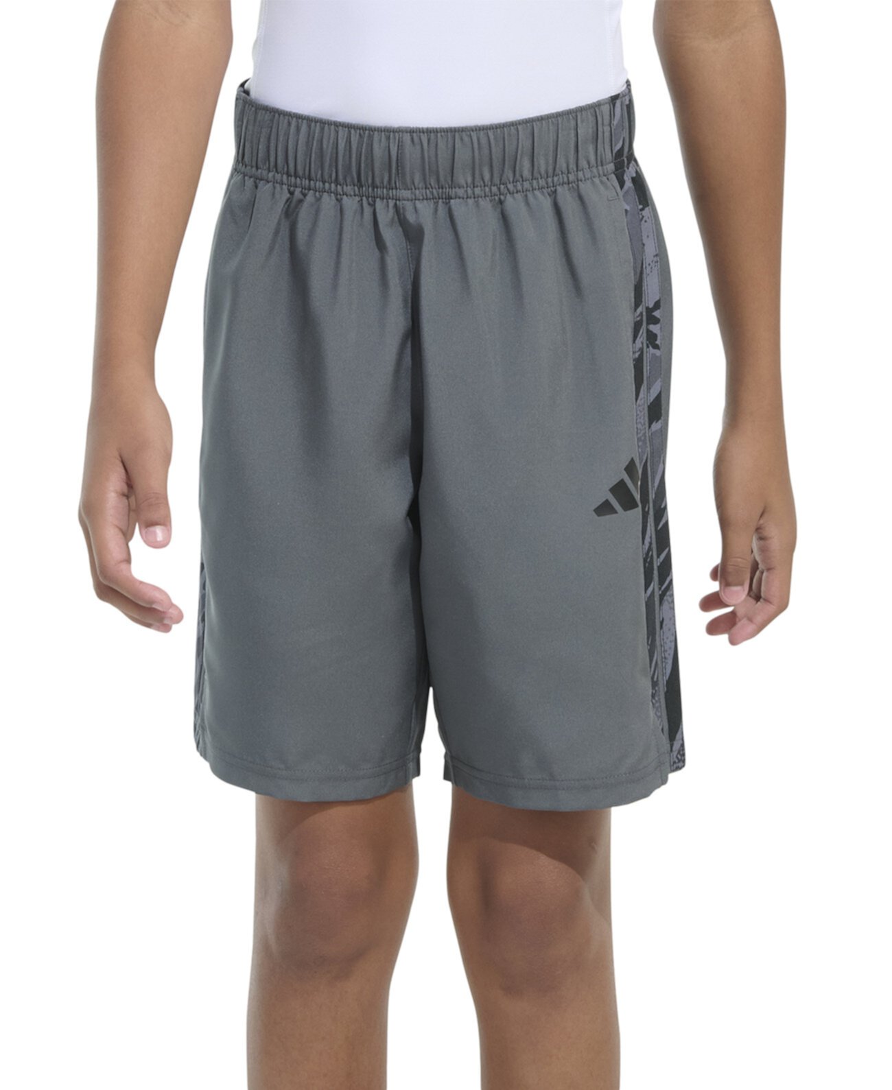 Big Boys Elastic-Waistband Woven Camo Printed 3-Stripes Shorts Adidas