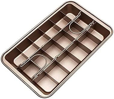 Brownie Pan with Dividers, Non-stick Carbon Steel Brownie Cutter, 18 Pre-slice All Edges Brownie Pan, Square Mold for Muffin Cupcake Bread Baking (12x8x2) Kofebe