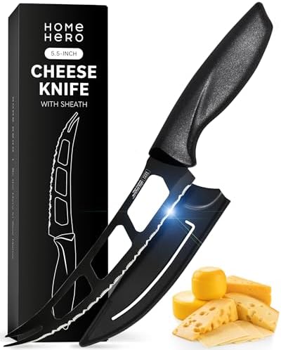 Home Hero 2 Pcs Cheese Knife with Sheath - High Carbon Stainless Steel Chopping Knife with Ergonomic Handle - Razor-Sharp Multi-Purpose Kitchen Knife for Chopping Vegetable and Cooking Home Hero