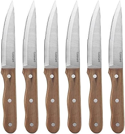 Cuisinart C55W-S6STK Advantage Cutlery 6-Piece Triple Rivet Walnut Steak Knife Set Cuisinart