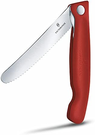 Victorinox Swiss Classic Foldable Paring Knife, Wavy Edge Red 4.3 in Victorinox