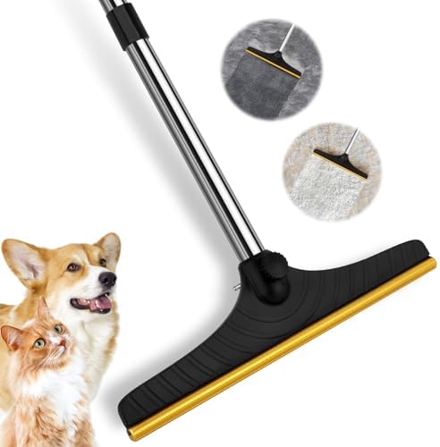 Carpet Rake for Pet Hair Removal,60” Reusable Long Handle Pet Hair Removal Tool,Carpet Rake Scraper,Adjustable Carpet Rake Pet Dog Cat Hair Remover Broom for Couch,Rugs,Mats,Pet Beds,Furniture (Black) TianQin WY