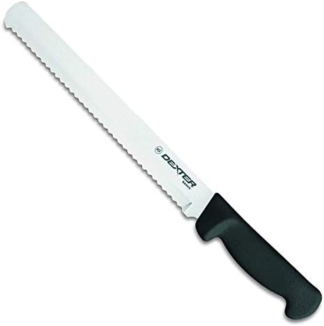 Dexter-Russell Basics P94804B 10" Scalloped Slicer/Bread Knife with Black Polypropylene Handle Dexter-Russell