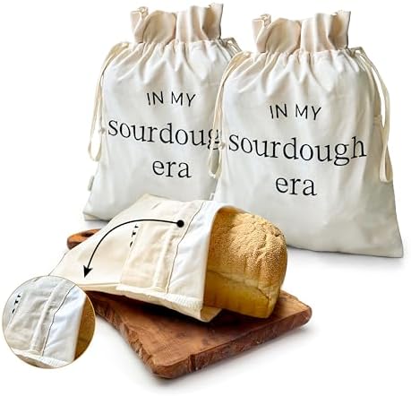 Salt & York Bread Bag (2) For Homemade Bread Plastic Lining, Freezer Bread Storage Container, Funny Sourdough Bread Bag, Bread Making Accessories, Bread Maker Gift Giving, Bread Bags to Keep Fresh Salt & York