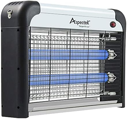 Aspectek 20W Electric Bug Zapper for Indoor use Effective Against Mosquitoes and Flies. 2 Extra Replacement Bulbs Included. Lightweight Design, 2800V Powerful Grid, Easy Cleaning, Washable Tray. ASPECTEK