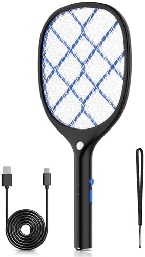 YISSVIC Electric Fly Swatter Bug Zapper Racket Rechargeable Mosquito Killer LED Light for Indoor Home Office Backyard Patio Camping Yissvic