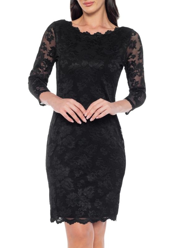 Мини-платье bodycon из кружева с волнистым вырезом от Marina Marina