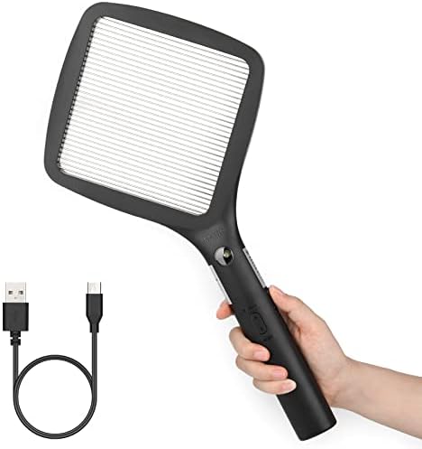 mafiti 2 in 1 Electric Fly Swatter Rechargeable with Flashlight Mosquito Zapper Bug Zapper Racket Fly Killer Indoor Outdoor Mafiti