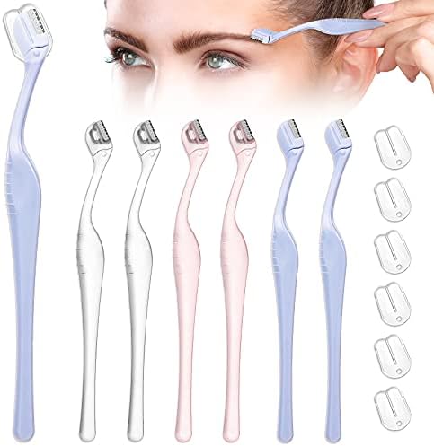 Eyebrow Razor Mini Eyebrow Razor Trimmer Female Face Shaver Lip Hair Remover with Precision Cover Small Eyebrows Shaver for Women Makeup Face Care Tools (Blue, Pink, Black) Honoson