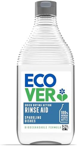 Ecover Dishwasher Rinse Aid, Sparkling Dishes and Quick Drying Action, For The Ultimate Clean, Pack of 1, 450ml Ecover