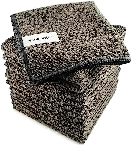 Remooble Microfiber Cleaning Cloth, Streak Free Whiteboard Cleaning Rags, Dry Erase Microfiber Towels, Pack of 12, Size 10 x 10 inch (25 x 25cm) Remooble