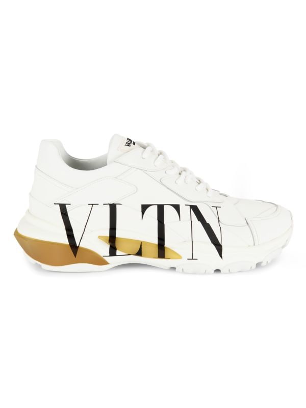 Кроссовки Valentino Garavani Logo Low Top из кожи с логотипом и шнуровкой Valentino Garavani