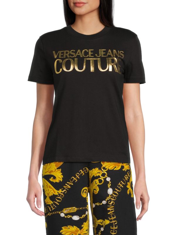 Футболка с логотипом Versace Jeans Couture из хлопка с коротким рукавом Versace Jeans Couture