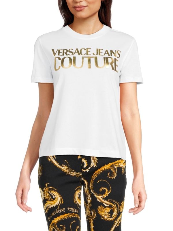 Футболка с логотипом Versace Jeans Couture из хлопка с коротким рукавом Versace Jeans Couture