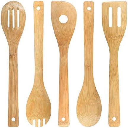 HYGNN Bee Designs Laser Bamboo Cooking Spoons Set,Cooking Utensils,Non-Stick Carve Spoons Burned Wooden Spoons,Kitchen Decoration,Bee Themed Gifts Housewarming Present Supplies HYGNN