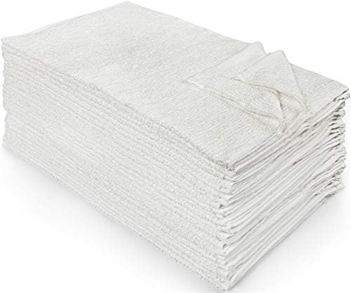 Nouvelle Legende 100% Cotton Ribbed Bar Mop Towels, Absorbent, Durable, & Versatile for Kitchens, Bars, & Cleaning Tasks, 16x19 in, 25-Pack, White Nouvelle Legende