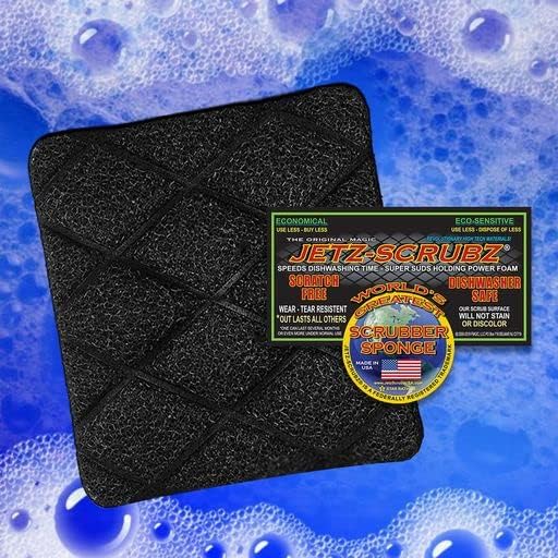 Jetz-Scrubz Original Magic Kitchen Scrubber Sponges Rectangle, Value Pack (6 Pack) Jetz-Scrubz