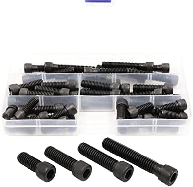 LBY 20pcs 5/16-18 × (3/4-1-3/4) Socket Head Cap Screws, 4 Sizes Socket Head Screws Assortment Kit, 12.9 Grade Alloy Steel (Black) Lby