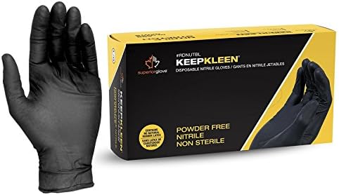 Superior Black Nitrile Gloves, Latex Free Glove, Disposable Gloves, Powder Free, Ultra Thin 3.5 mil Thickness, 9" Length, Size X-Large (Box of 200) Superior Glove