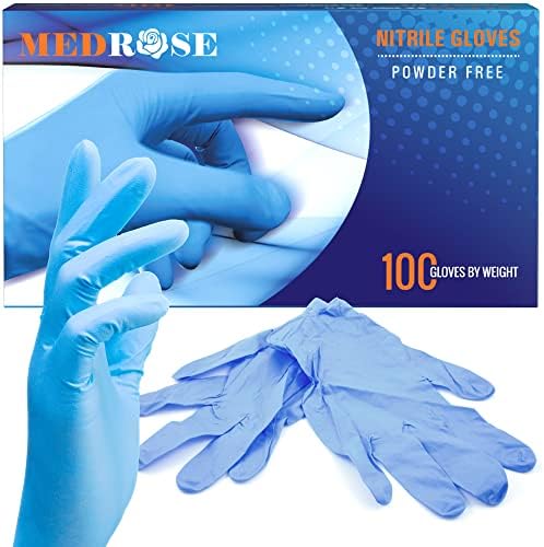 MedRose Small Nitrile Gloves - 100 Count Disposable Gloves Latex Free - Powder Free Non-Latex Gloves, Medical Exam Glove DiRose