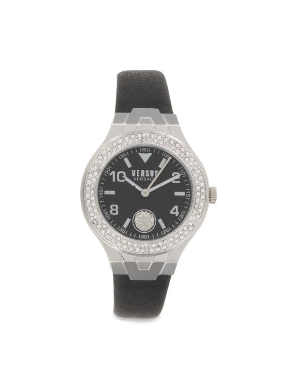 Женские часы Vittoria Crystal 38MM из нержавеющей стали и кожи, кварцевые Versus Versace