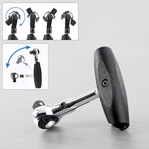 KiWAV 2 Way Handle with 3/8" Drive Swivel Ratchet Head Quick Release T-Grip or Regular Grip Chrome Vanadium KiWAV