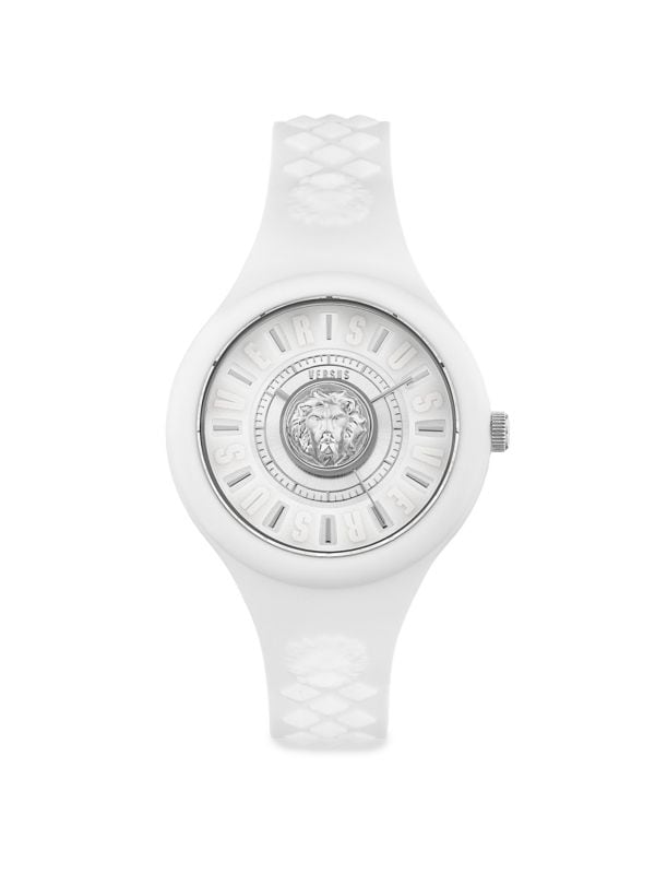 Часы Fire Island 39MM с львом из силикона, водонепроницаемые 5 атм Versus Versace