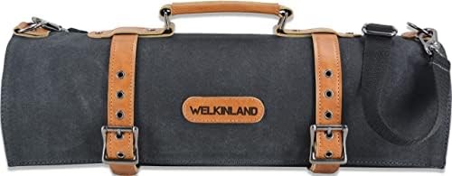 WELKINLAND 14-Pockets Knife roll, Leather knife roll, Knife roll canvas, Knife bag holders, Knife roll bag, Chef bag, Chef knife bag, Chef knife roll, Chef knife bag, Pocket knife roll WELKINLAND