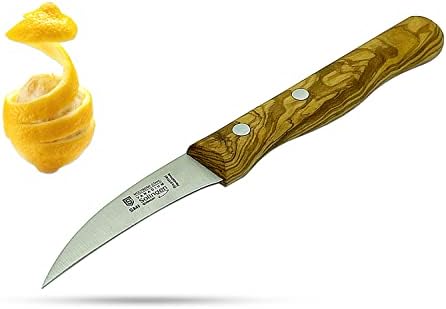 SMI Solingen Peeling Knife Bird Beak Paring Knife Germany Olive Wood Handle Fruit Knife 2.3 inch Sharp Blade - Not Dishwasher Safe Smi