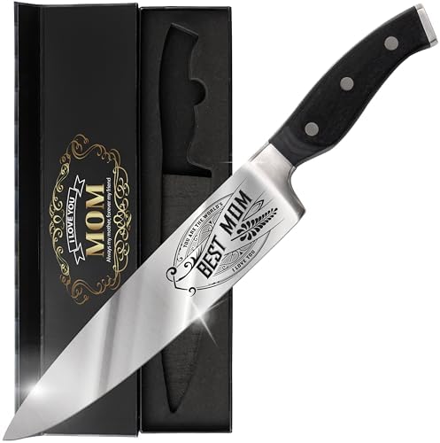 Birthday Gift BEST BOSS - Premium Chef Knife Gift - 8 in. Stainless Carbon Steel Kitchen Knive w/Pakka Wood Handle - Father's Day, Christmas, Housewarming, Anniversary, Holiday Gifts CUTLINX