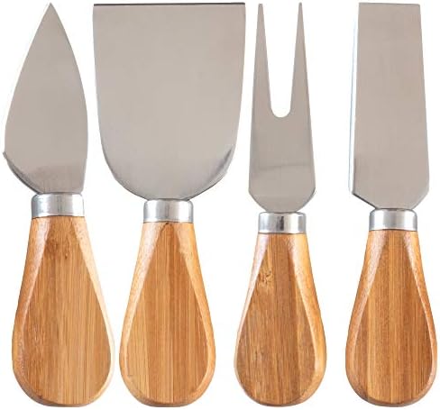 Totally Bamboo 4-Piece Cheese Tool Set, Charcuterie Board Accessories Totally Bamboo