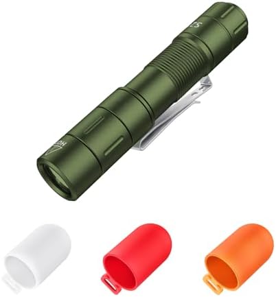 FZH S21 Rechargeable LED Flashlight 880 Lumen Mini EDC Tail Switch Flashlight (Powered by USB Rechargeable Battery), Slim Pocket Flash Light with On/Off Locking Mode for Camping, Outdoor, Emergency FZH