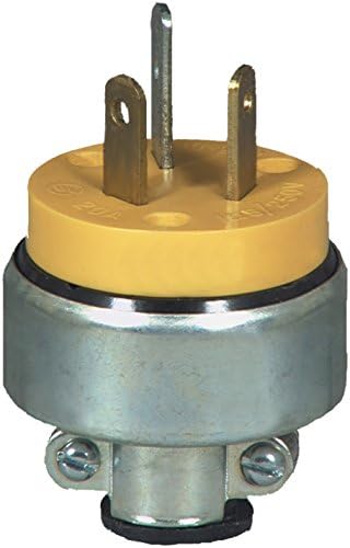 EATON 2836-BOX Arrow Hart Heavy Duty Non-Grounded Power Plug, 125 Vac, 30 A, 3 P, 3 W, Yellow Eaton