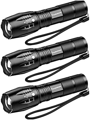 Pocketman 1200 Lumens LED Flashlight Handheld Torch with 5 Modes (3 Pack) Pocketman