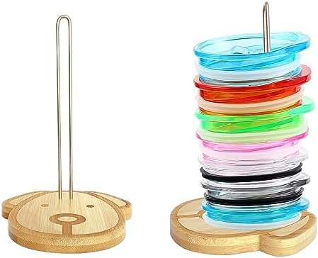 2 Packs Revolutionary Tumbler Lid Organizer, Detachable Bamboo Cup Lid Organizer, Vertical Storage for 10 Lids and More, Keep Kitchen Cabinets Clutter-Free and Countertops Organization Faunayo