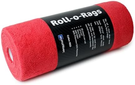 Микрофибровые полотенца в рулоне Roll-o-Rags | Отрывные листы | 30 штук в рулоне 30 см x 30 см (черные) Autofiber