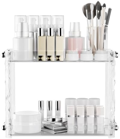 Makeup Organizer,Vanity Wall Mounted,Bathroom Countertop Tray,Cosmetic Tray,Cosmetic Organizer Holder,Bathroom Organizer,Bathroom Counter Stand,Countertop Organizer Ehoria