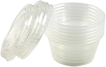 Items 4U! disposable Dressing/Sauce/Jello shot container cups, Clear Plastic, 2 oz, 24 Count LaMi Products