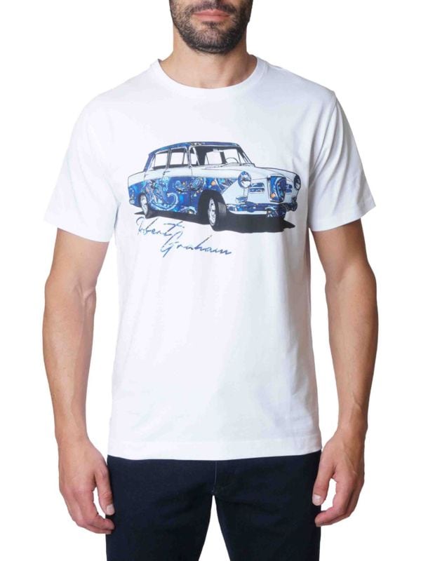 Футболка с графикой Vintage Ride от Robert Graham, круглый вырез, 100% хлопок Robert Graham