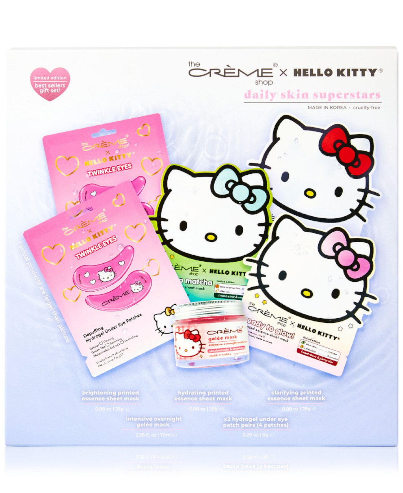 Набор Hello Kitty для ухода за кожей 6 предметов: маски и гель для сна The Creme Shop