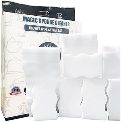 10 Pack Magic Sponges Eraser - Melamine Sponge 4X Density - Long Lasting Multifunctional Cleaning Sponges Suitable for Kitchen, Bathroom, Bathtub, Car, Toy (4.33"x2.36"x0.79") Foamworld