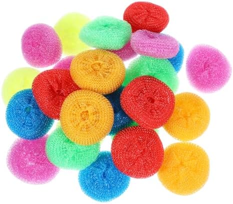 50 Pcs Plastic Dish Scrubbers for Dishes Plastic Mesh Scouring Pads Round Scrubber Scouring Pad Nylon Dish Scrubber Durable Poly Mesh Scouring Dish Pads Non-Scratch Dish Scrubbers to Clean Dishes Pot Divina Vitae