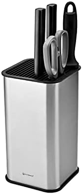 KITCHENDAO XL Stainless Steel Universal Knife Block Holder Without Knives, with Slots for Scissors and Sharpening Rod, Detachable for Easy Cleaning, Slotless Knife Holder Storage for Kitchen Counter KITCHENDAO