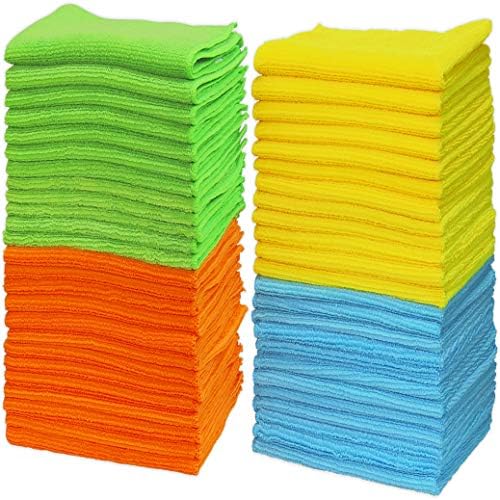 50 микрофибровых cleaning cloths, 30x30 см, 4 цвета, супер мягкие и быстросохнущие Simple Houseware