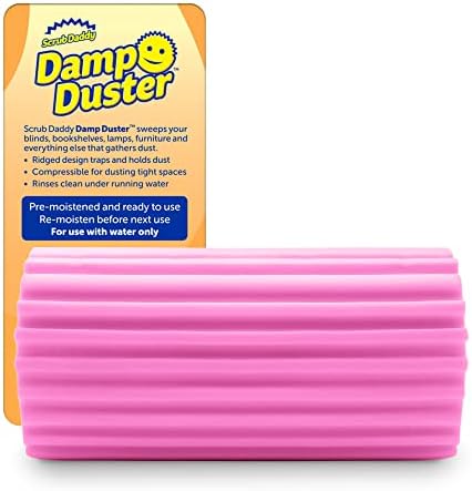 Магическая губка для удаления пыли Scrub Daddy Damp Duster, розовая, для окон и жалюзи Scrub Daddy